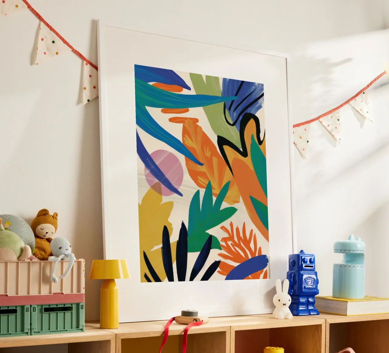 Rivolta nella giungla vibrante poster con telaio in plastica da Bara Suara