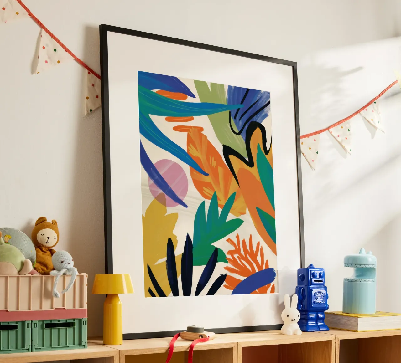 Rivolta nella giungla vibrante poster con telaio in plastica da Bara Suara
