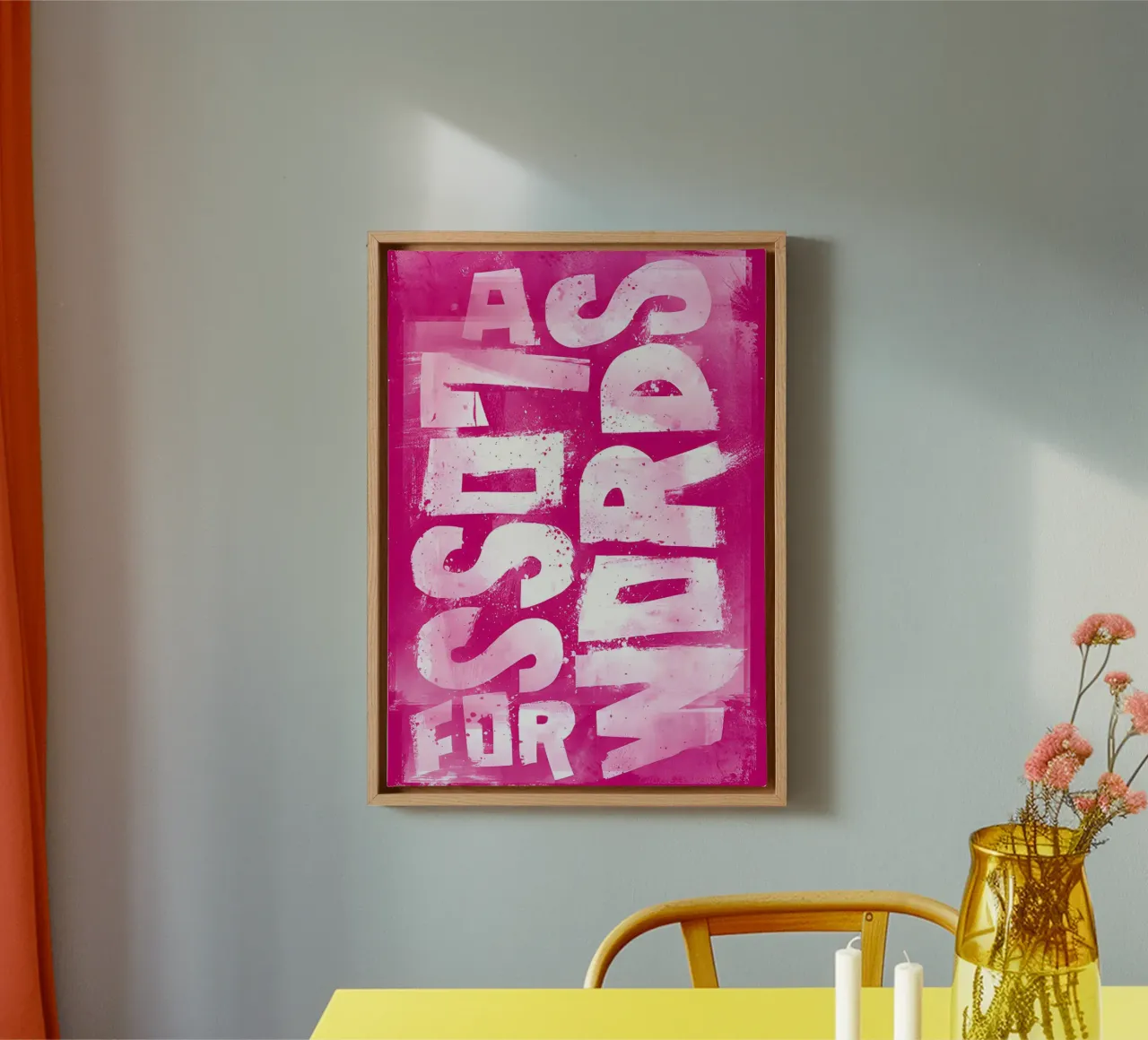 'A SET OF WORDS' tela con Cornice a cassetta da Type & Tape