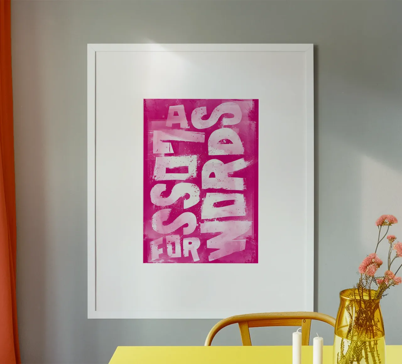 'A SET OF WORDS' poster con telaio in legno da Type & Tape