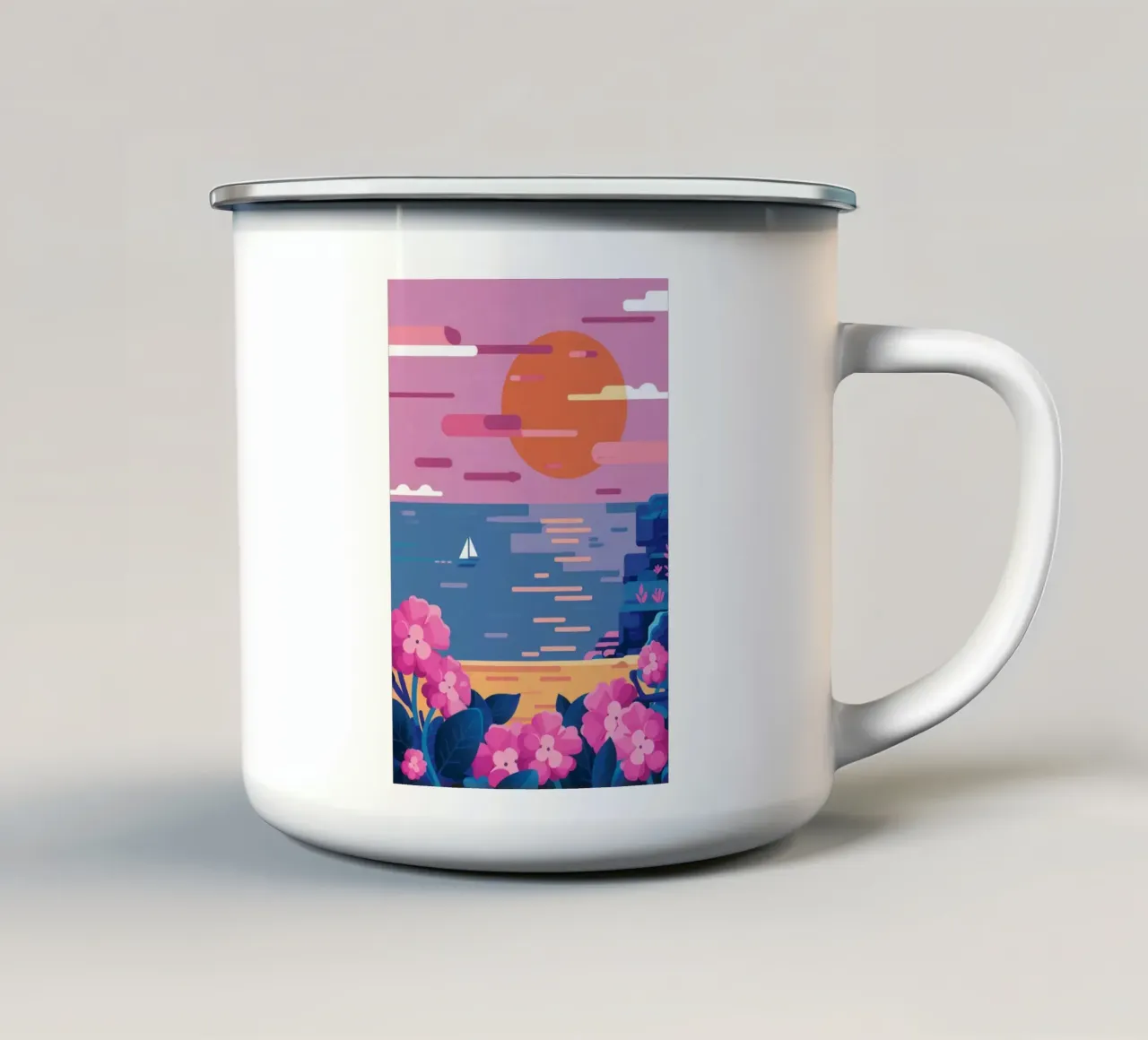 Oceano calmo pastello tazza in smalto da Nova Glaze