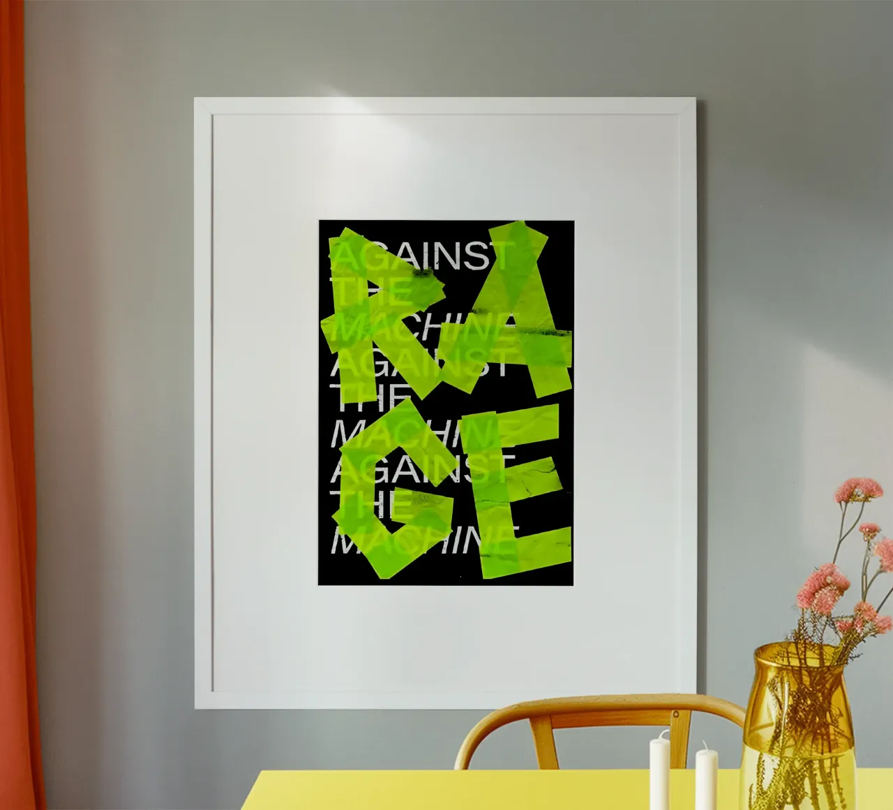 RAGE poster con telaio in alluminio da Type & Tape