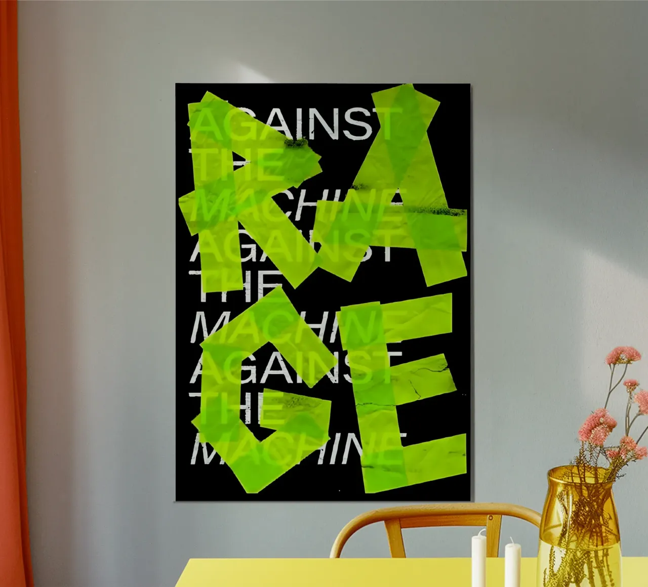 RAGE poster con telaio in alluminio da Type & Tape