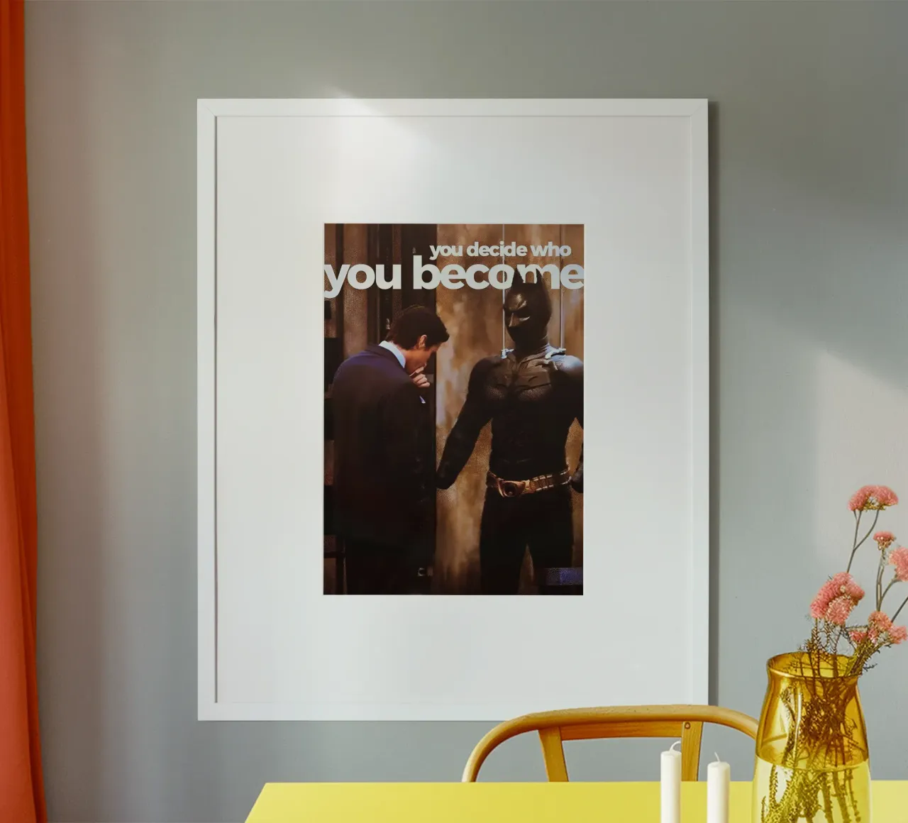 "You decide who you become," poster con telaio in plastica da Type & Tape