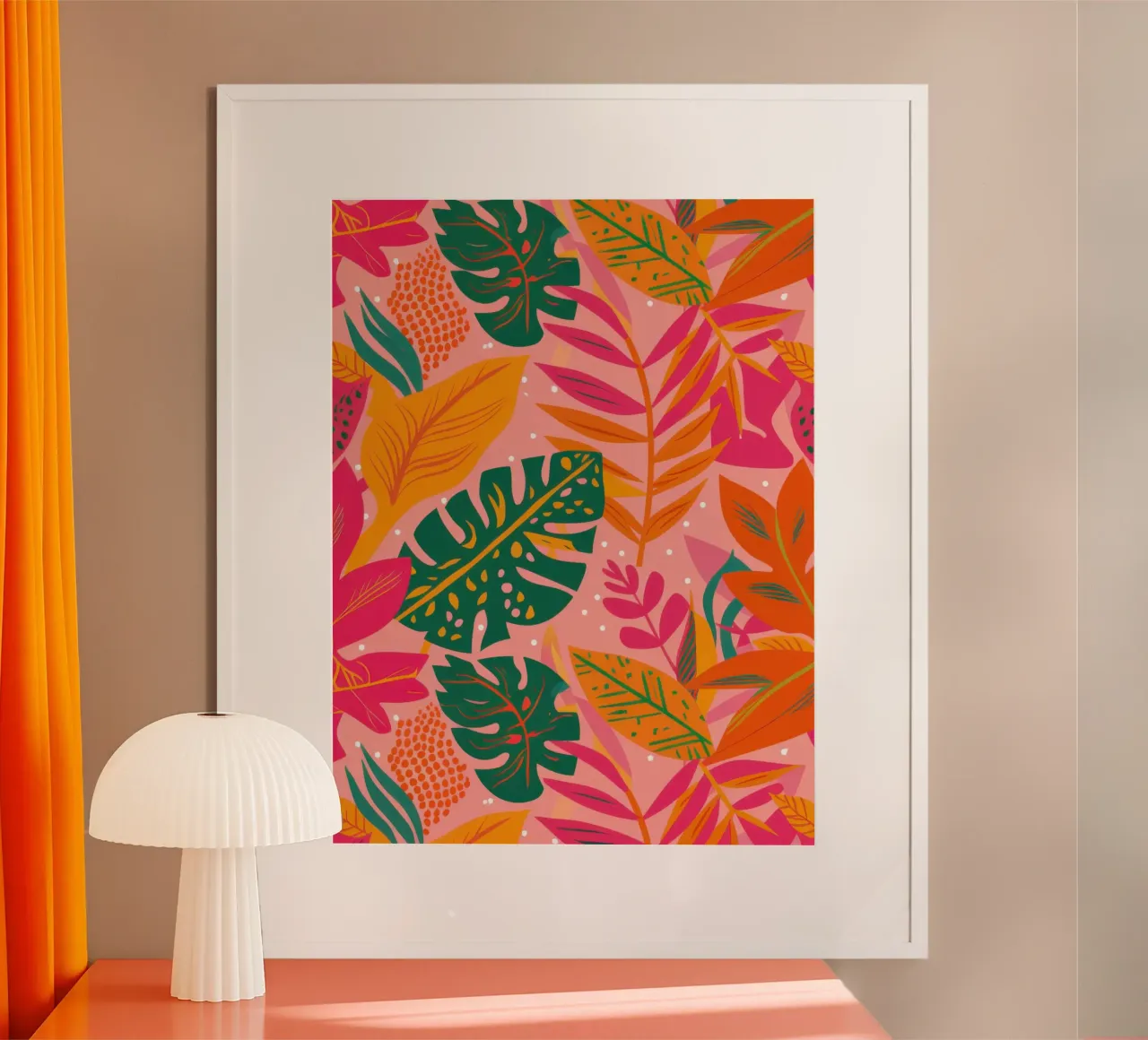 Tonalità del tramonto tropicale poster con telaio in alluminio da Bara Suara
