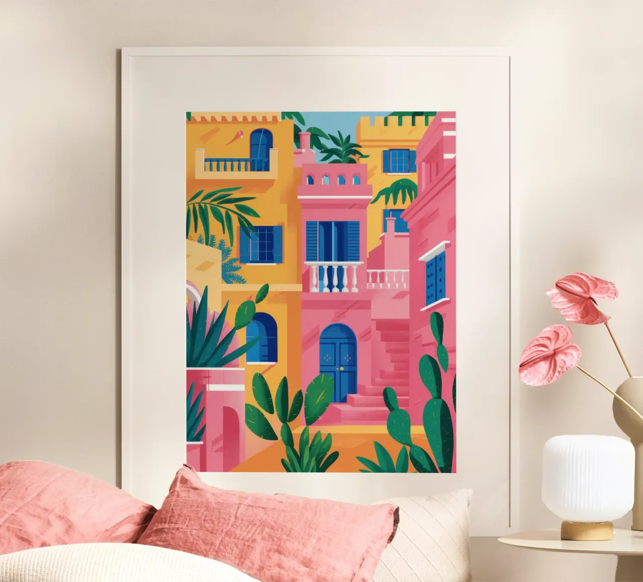 Oasi urbana cromatica poster con telaio in plastica da Bara Suara