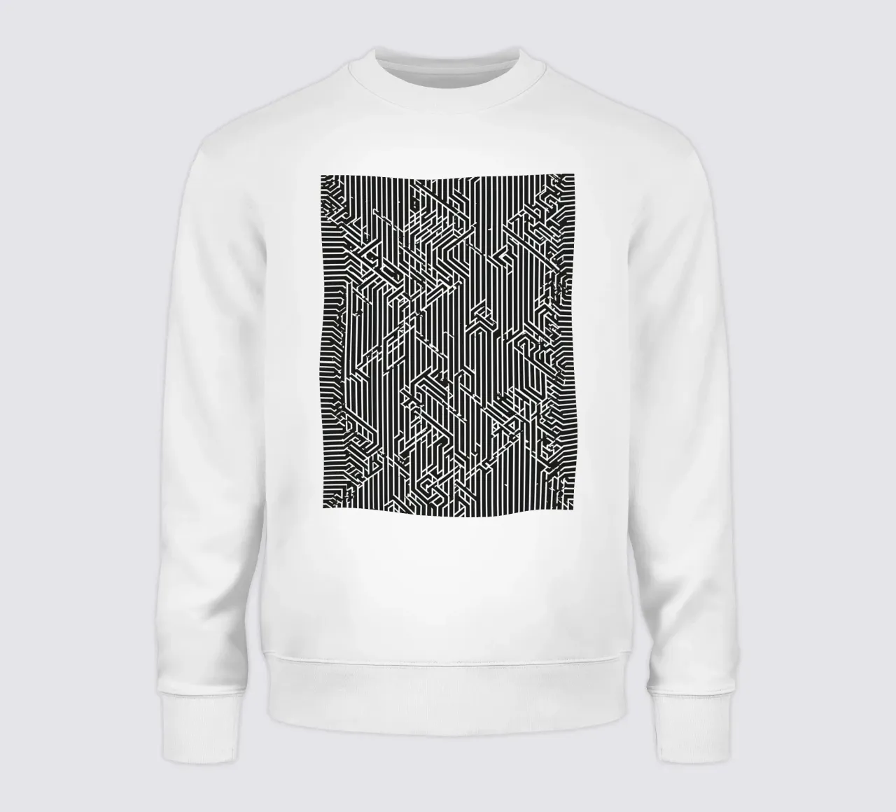 Modello geometrico astratto di linee in bianco e nero felpa da DesignDoodle