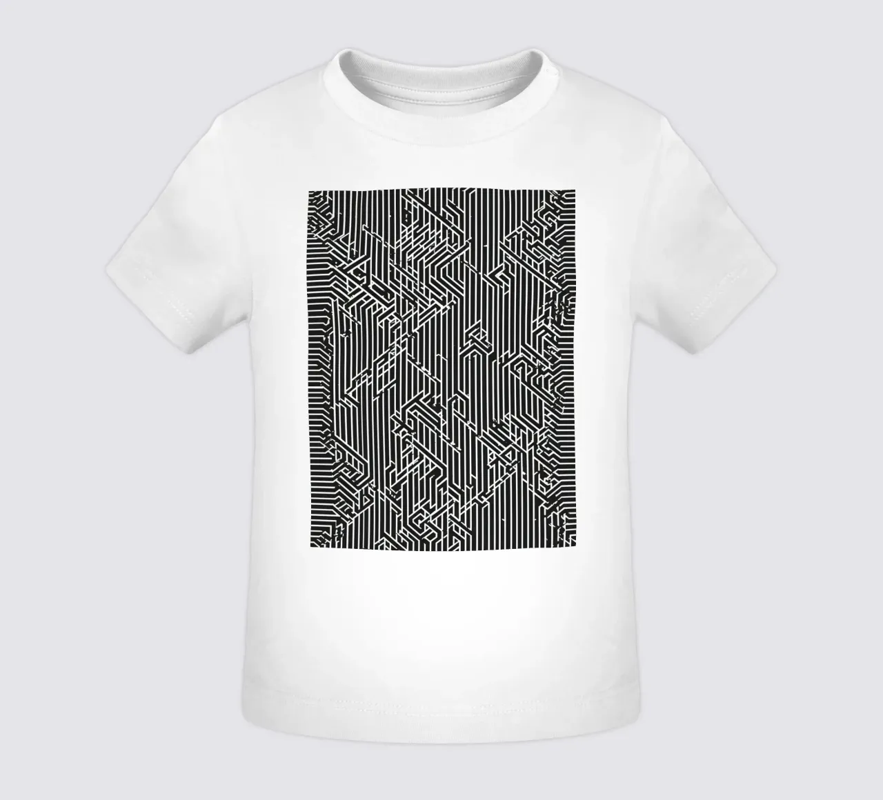Modello geometrico astratto di linee in bianco e nero maglietta neonato da DesignDoodle