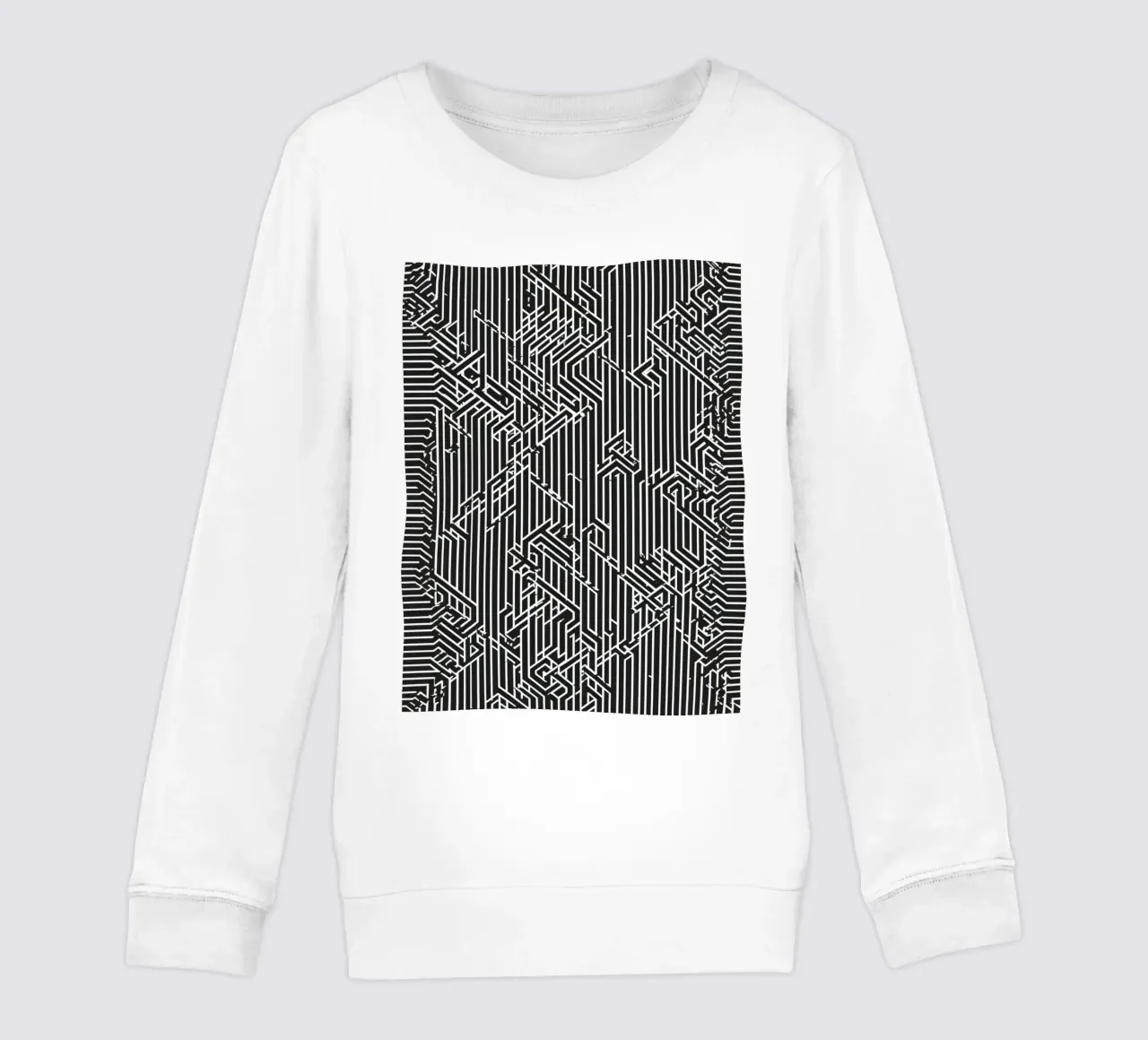 Modello geometrico astratto di linee in bianco e nero felpa bambino da DesignDoodle
