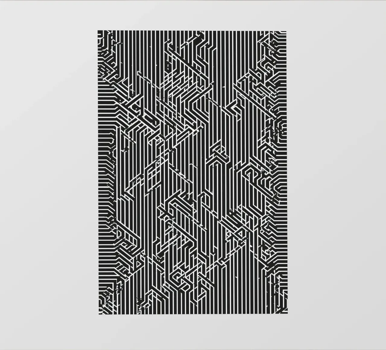 Modello geometrico astratto di linee in bianco e nero pellicola backlit da DesignDoodle