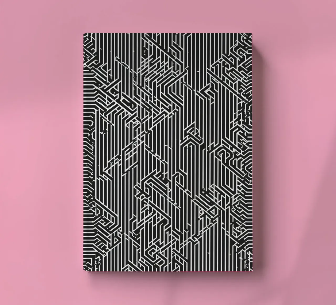 Abstract Black and White Geometric Line Pattern notebook by DesignDoodle