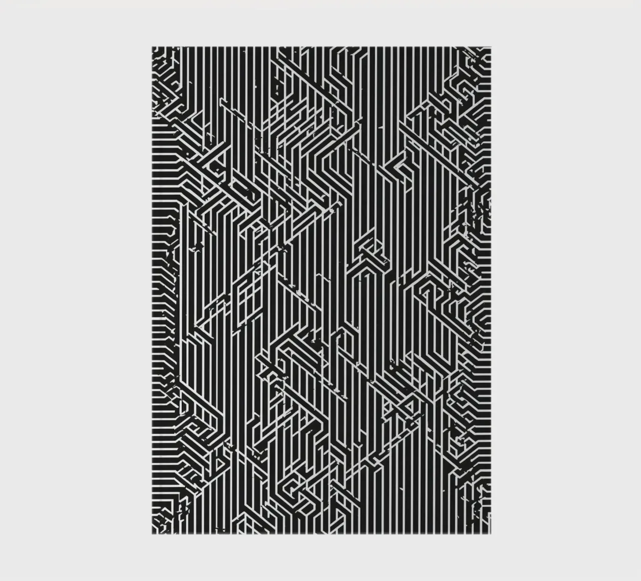 Abstract Black and White Geometric Line Pattern notebook by DesignDoodle