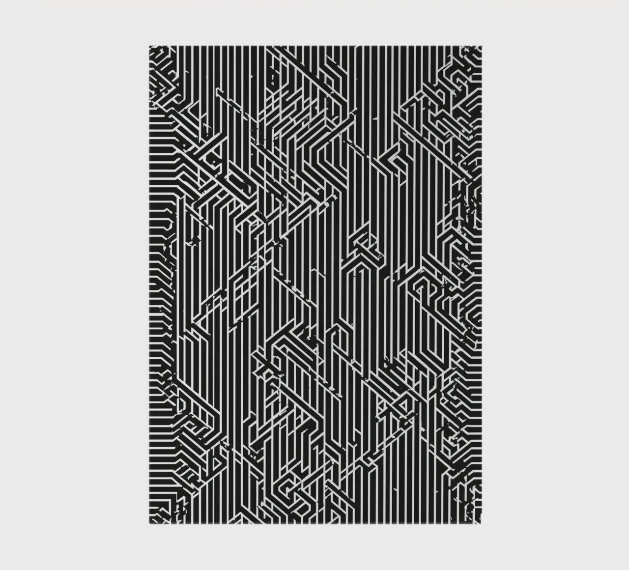 Abstract Black and White Geometric Line Pattern notebook by DesignDoodle