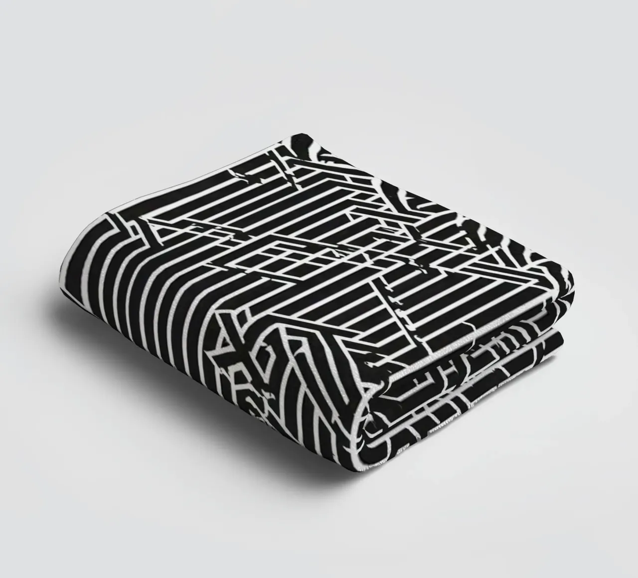 Modello geometrico astratto di linee in bianco e nero asciugamano da bagno da DesignDoodle