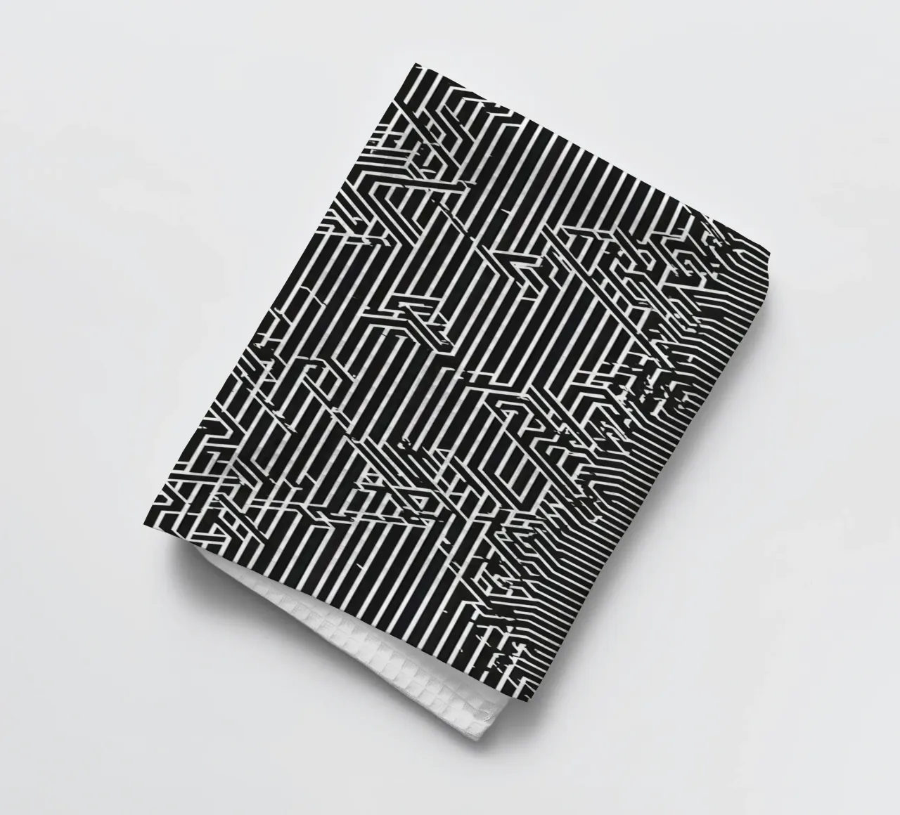 Modello geometrico astratto di linee in bianco e nero canovaccio da cucina da DesignDoodle