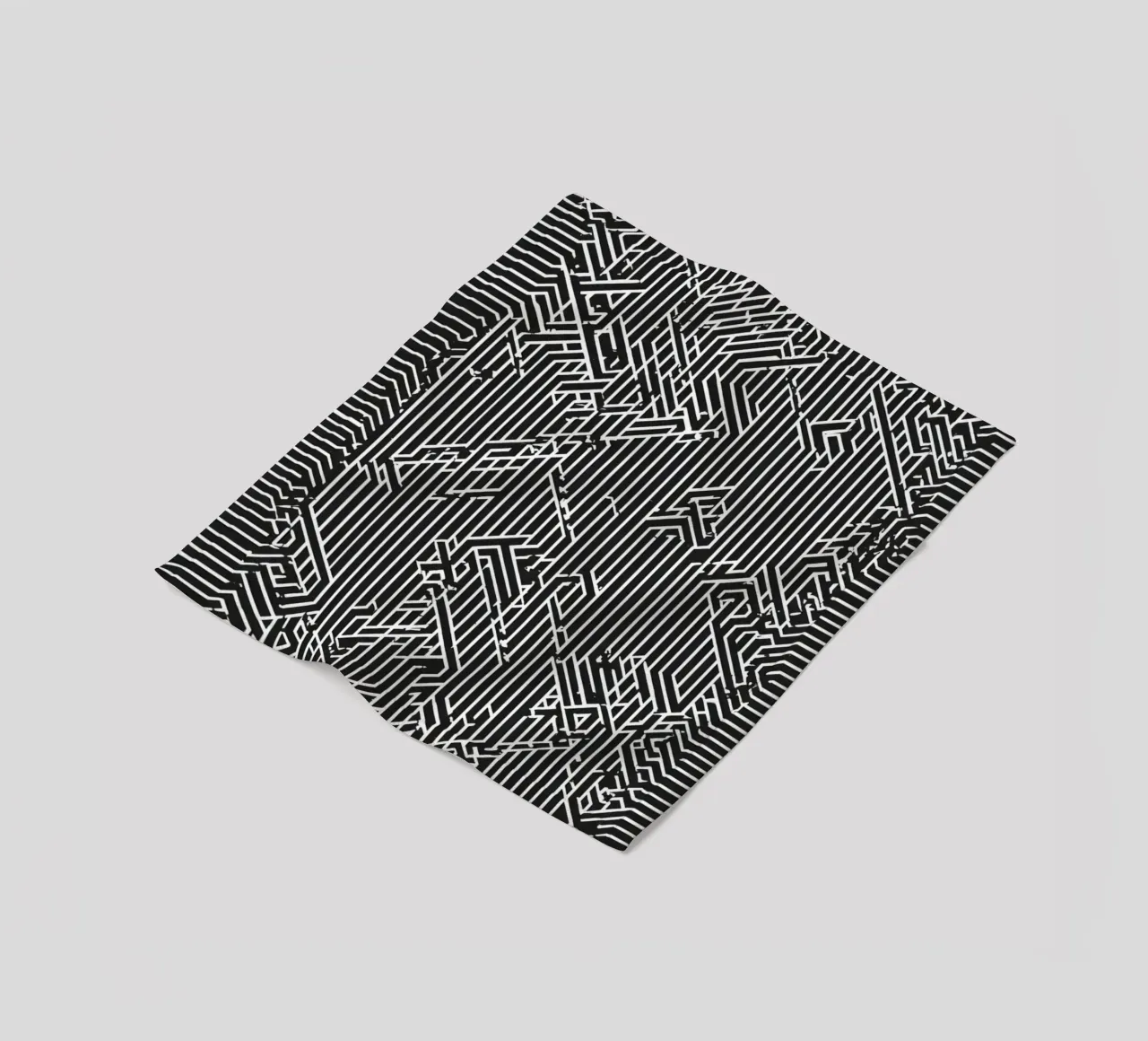 Modello geometrico astratto di linee in bianco e nero coperta in pile da DesignDoodle