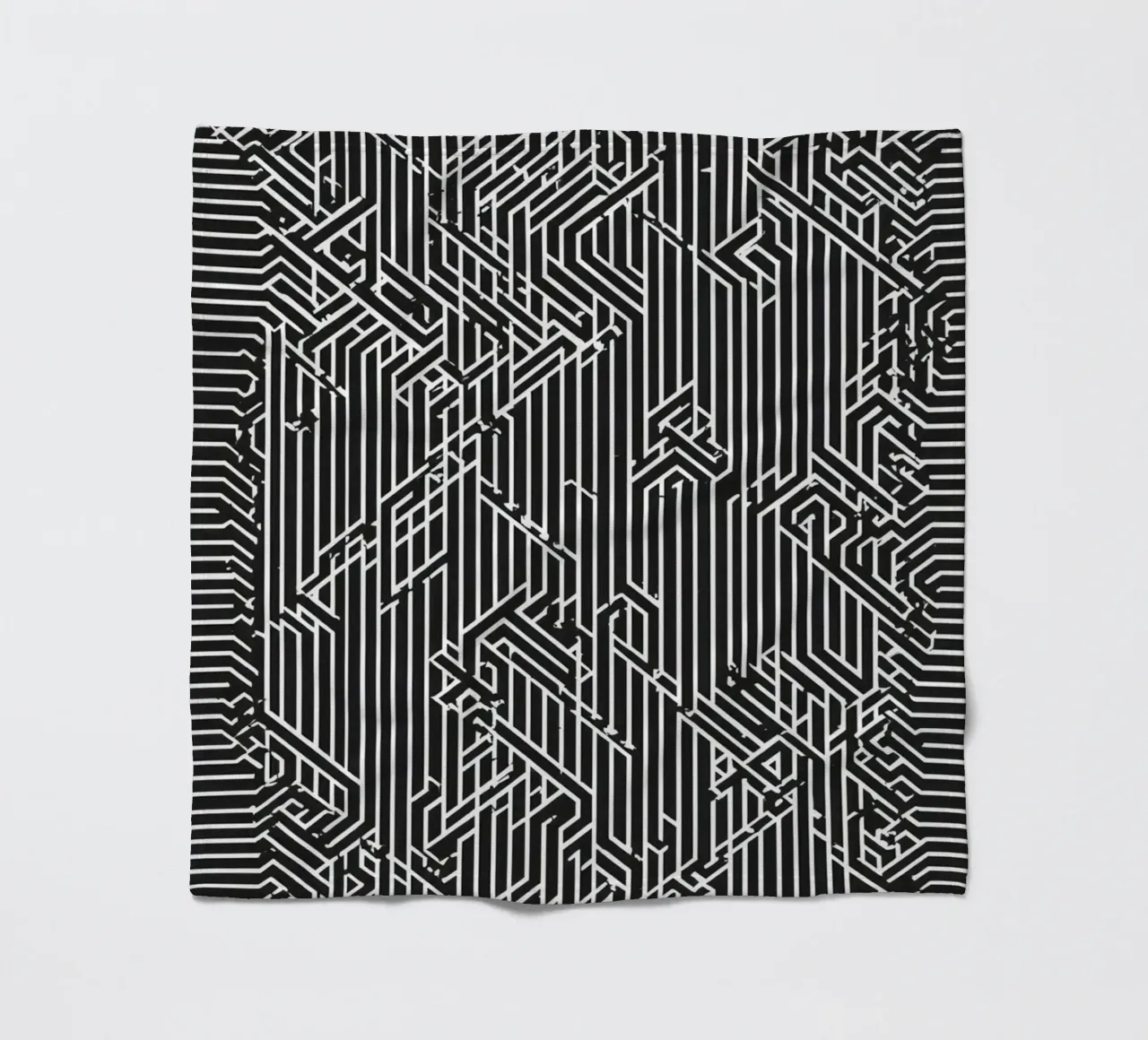 Modello geometrico astratto di linee in bianco e nero coperta in pile da DesignDoodle