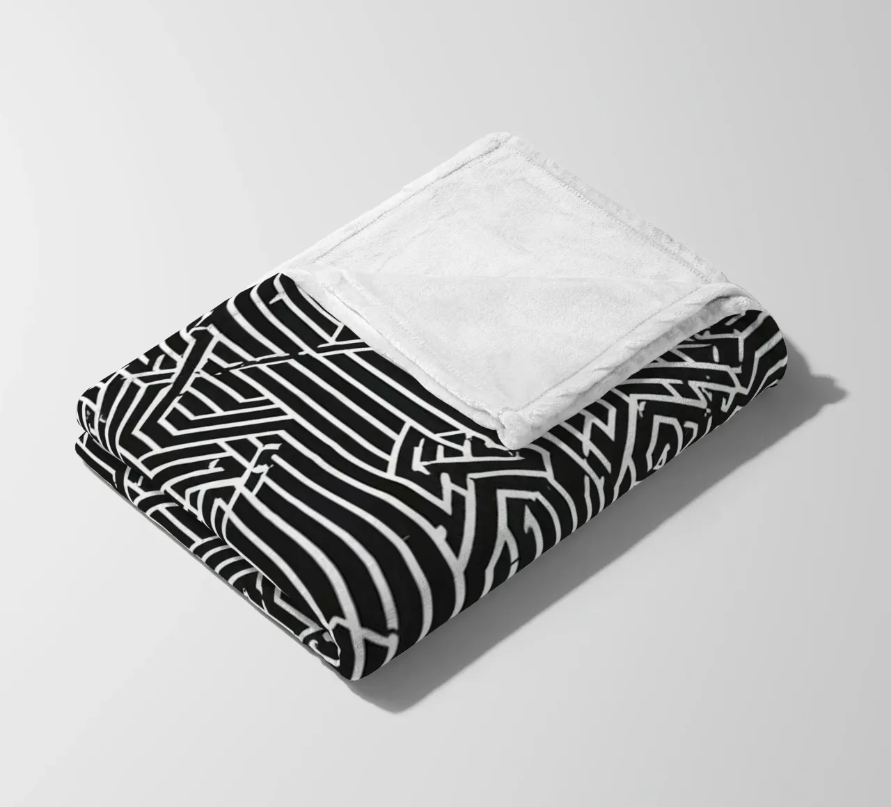 Modello geometrico astratto di linee in bianco e nero coperta in pile da DesignDoodle