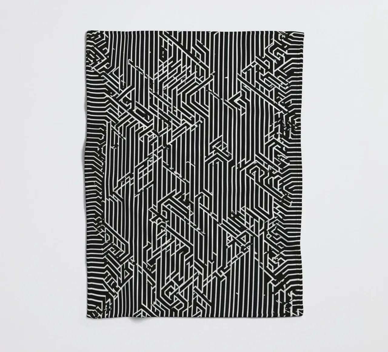 Modello geometrico astratto di linee in bianco e nero coperta in pile da DesignDoodle