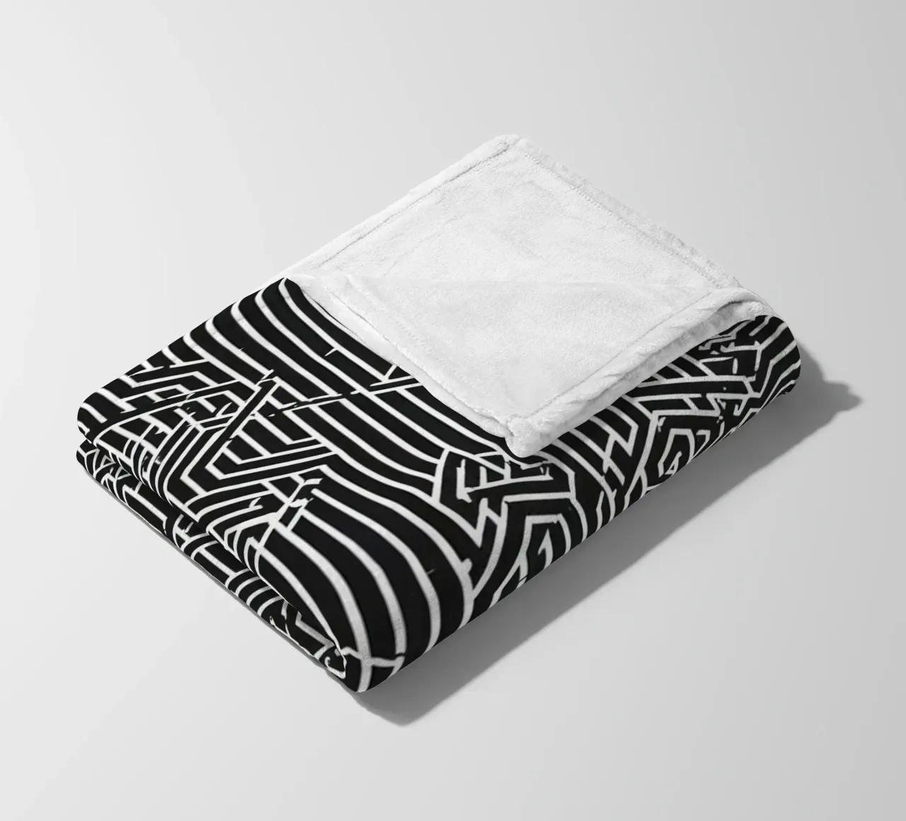 Modello geometrico astratto di linee in bianco e nero coperta in pile da DesignDoodle