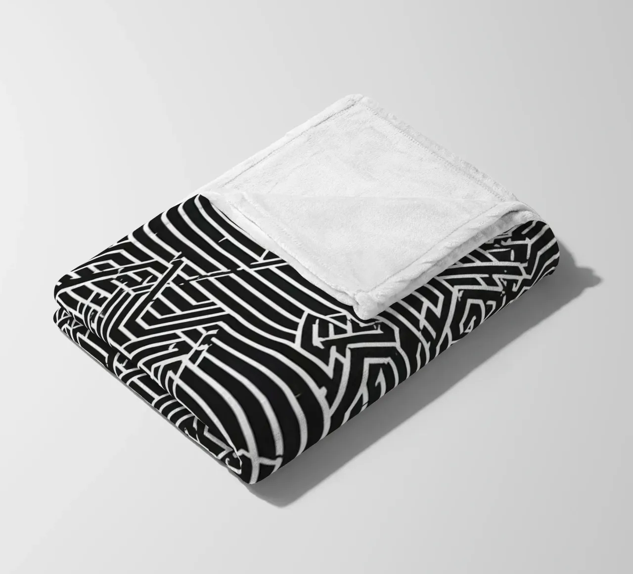 Modello geometrico astratto di linee in bianco e nero coperta in pile da DesignDoodle