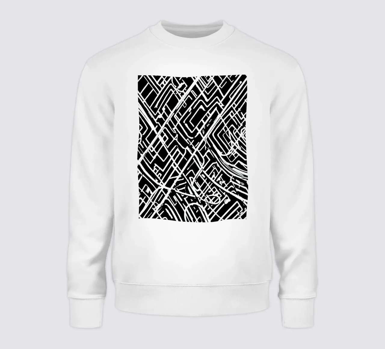 Modello astratto di linee intersecanti in bianco e nero felpa da DesignDoodle