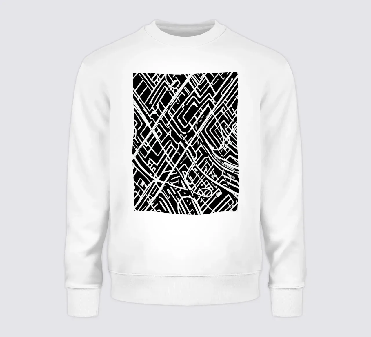 Modello astratto di linee intersecanti in bianco e nero felpa da DesignDoodle