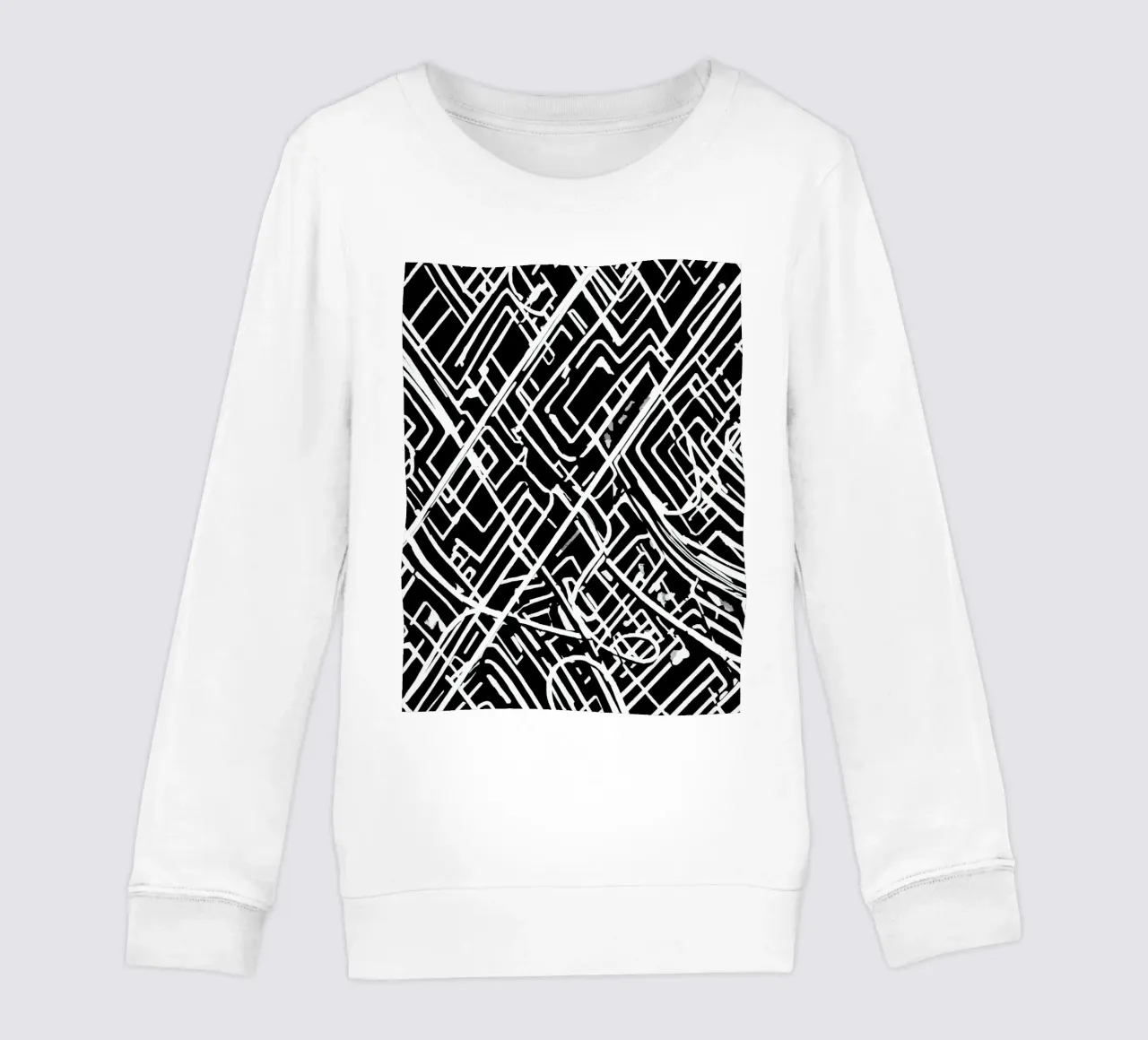Modello astratto di linee intersecanti in bianco e nero felpa bambino da DesignDoodle