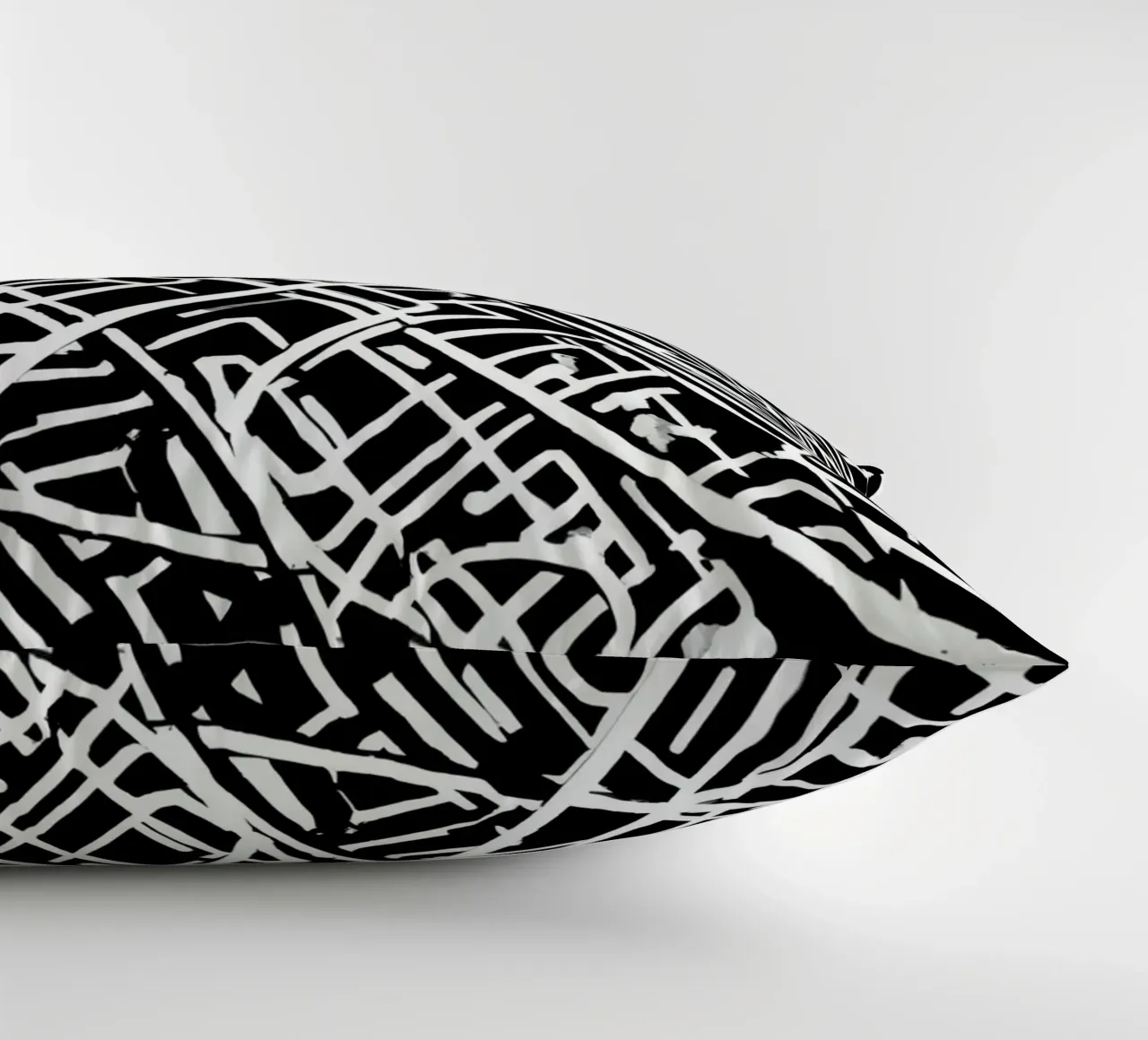 Modello astratto di linee intersecanti in bianco e nero cuscino da DesignDoodle
