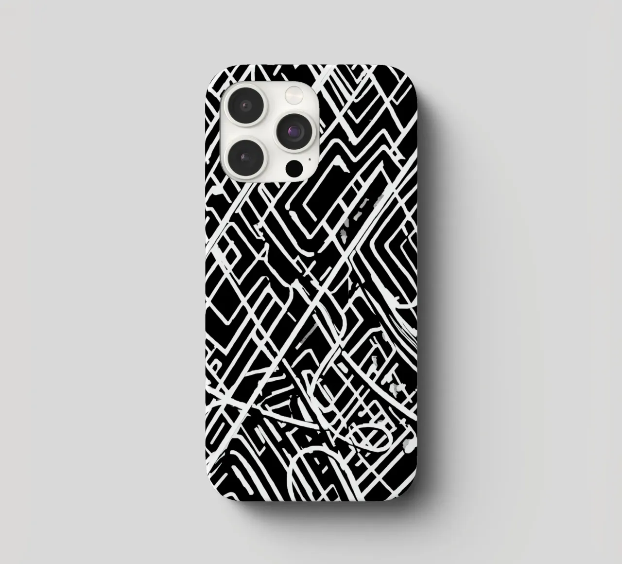 Abstract Black and White Intersecting Line Pattern iphone case by DesignDoodle
