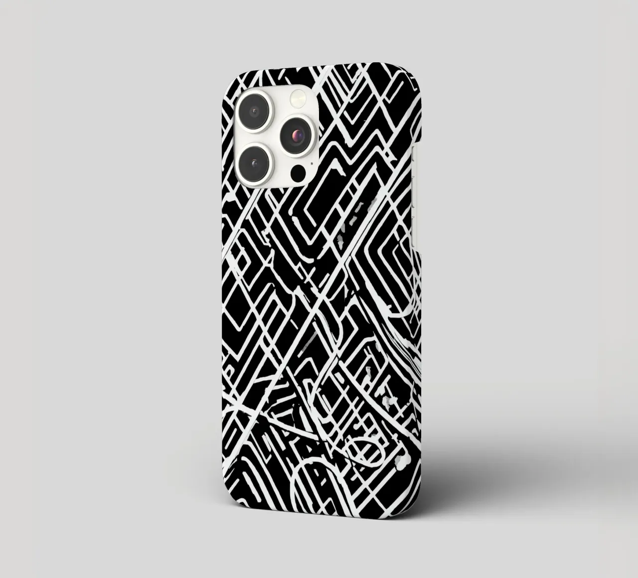 Abstract Black and White Intersecting Line Pattern iphone case by DesignDoodle