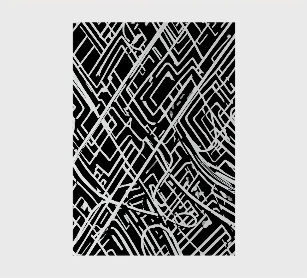 Abstract Black and White Intersecting Line Pattern notebook by DesignDoodle