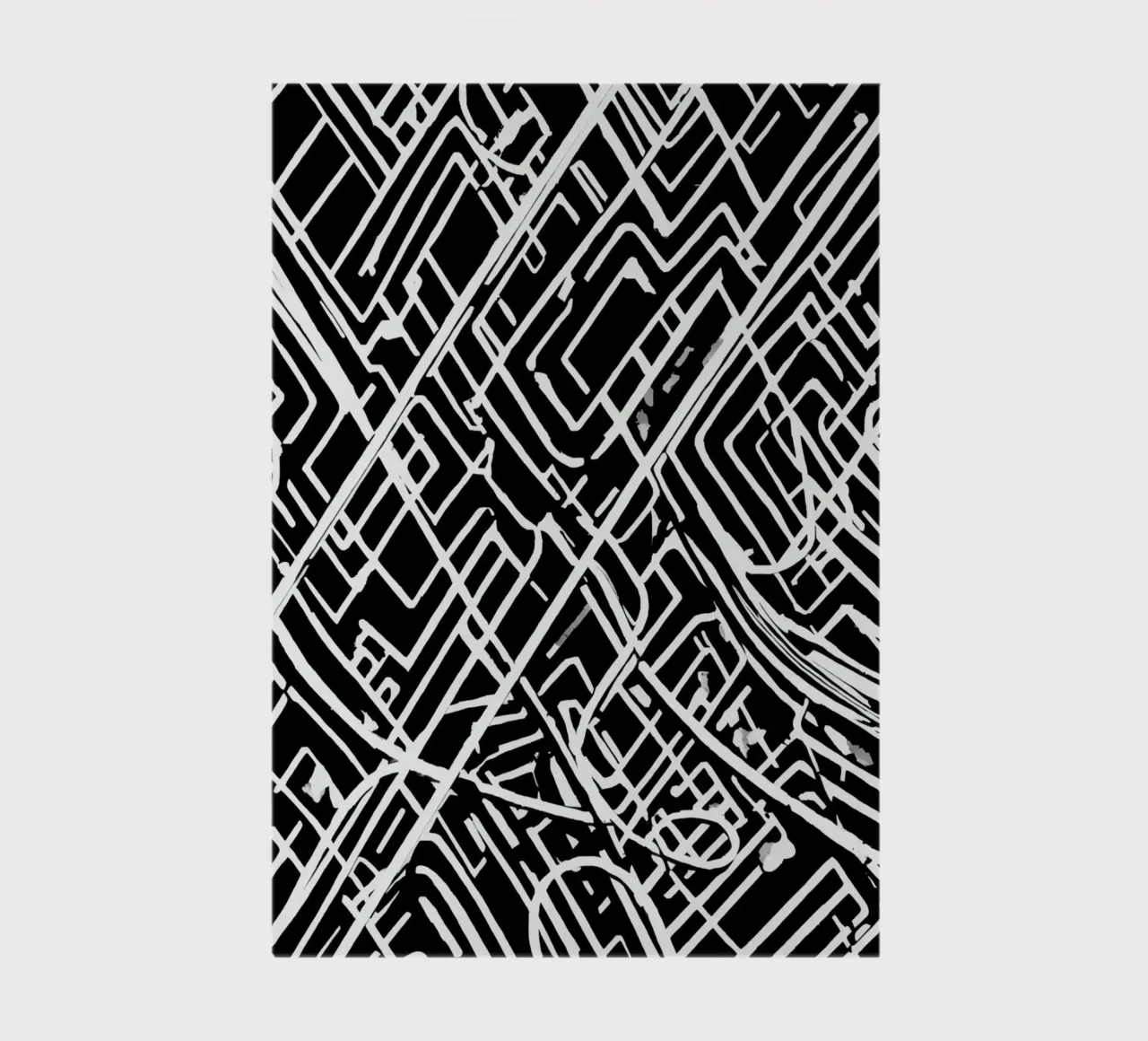 Abstract Black and White Intersecting Line Pattern notebook by DesignDoodle