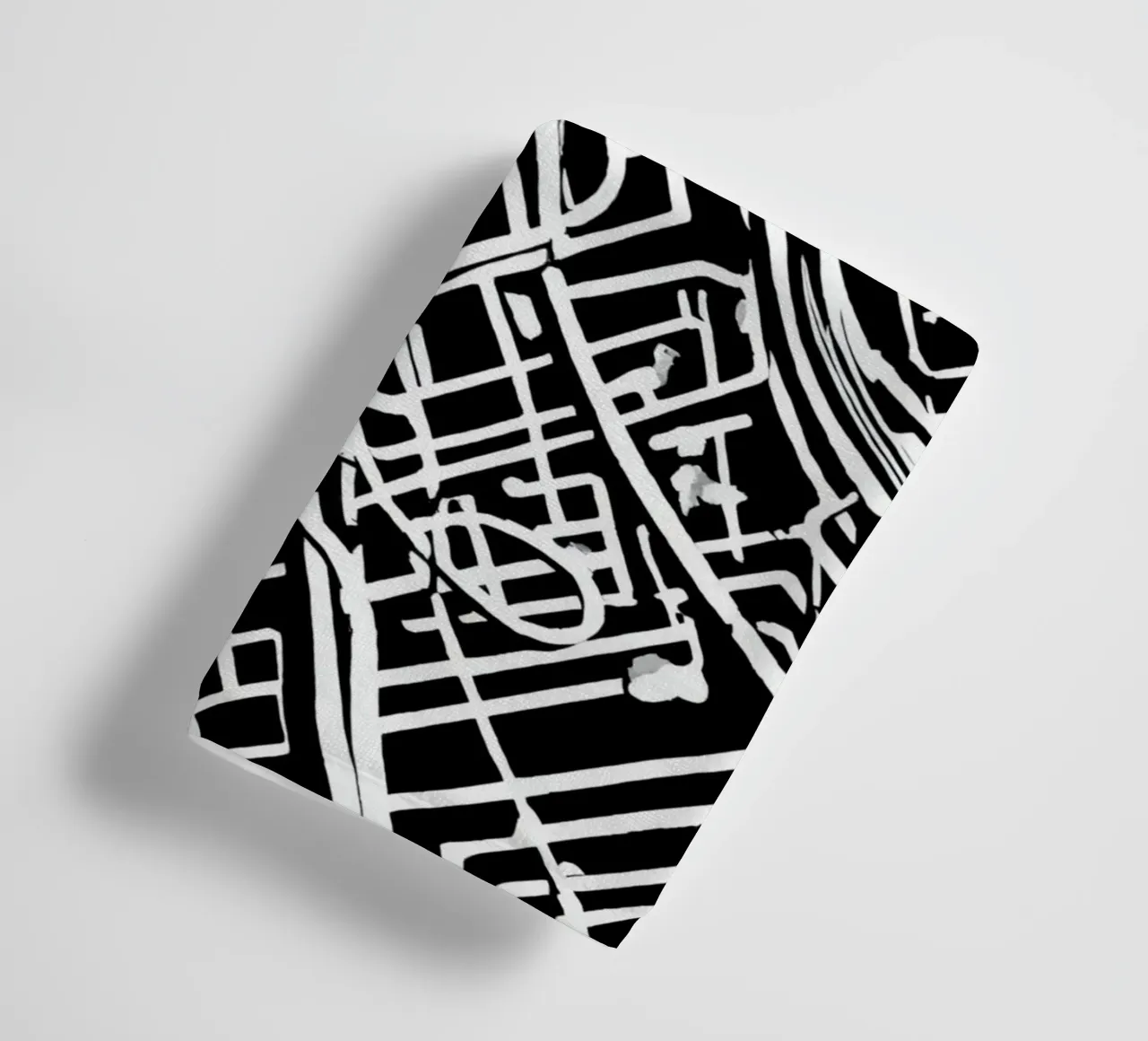 Abstract Black and White Intersecting Line Pattern towel by DesignDoodle