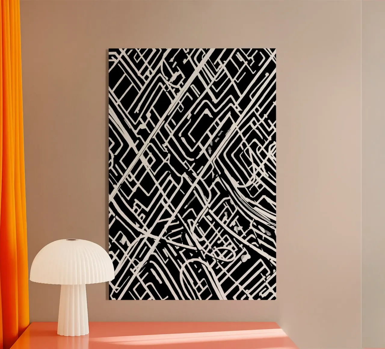 Modello astratto di linee intersecanti in bianco e nero plexiglass da DesignDoodle