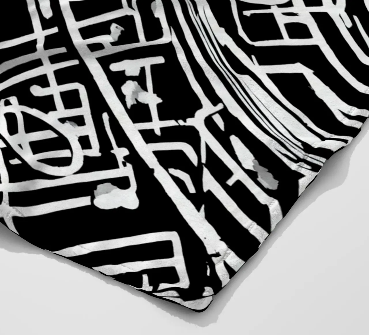 Abstract Black and White Intersecting Line Pattern fleece blanket by DesignDoodle