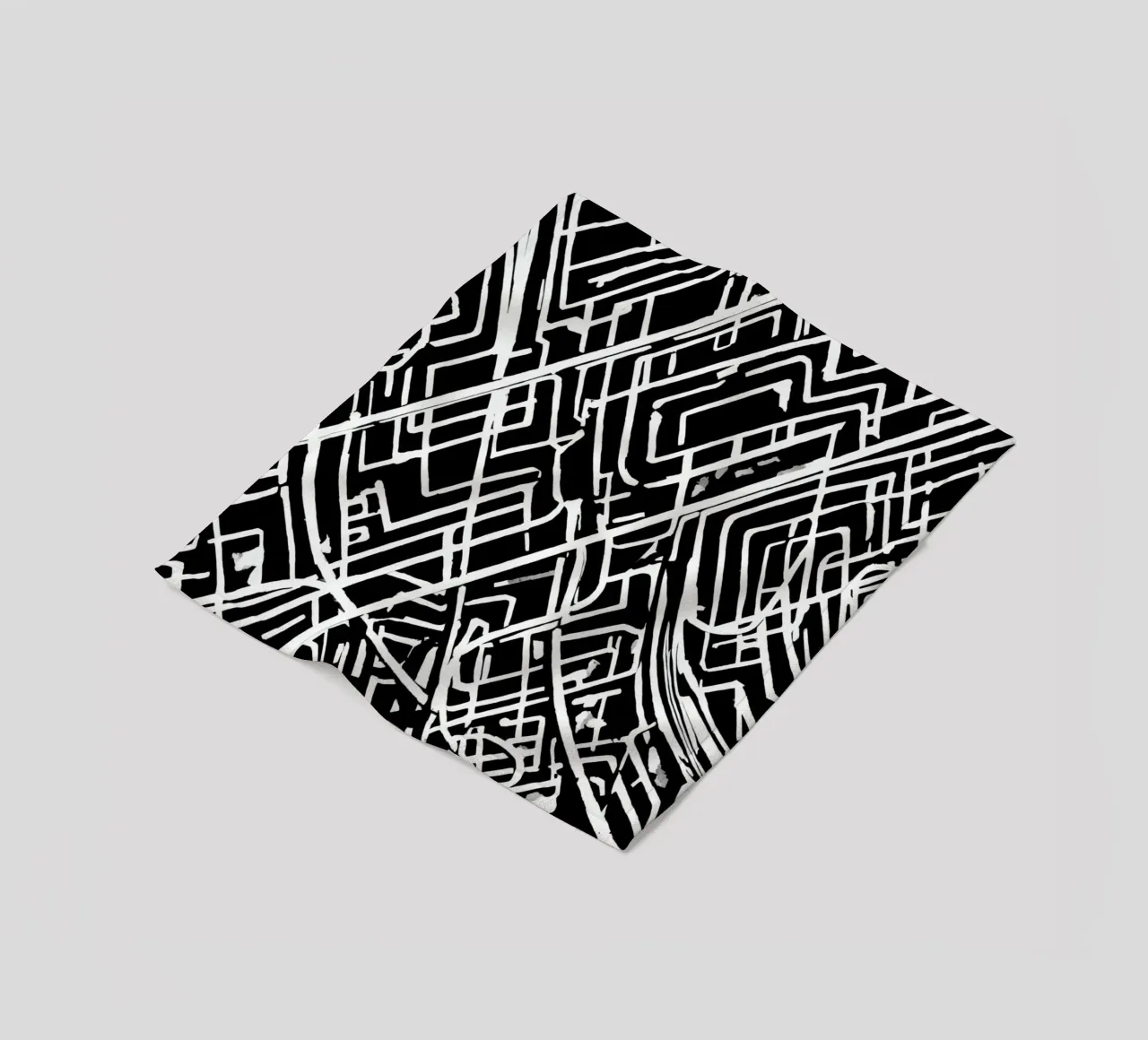 Abstract Black and White Intersecting Line Pattern fleece blanket by DesignDoodle