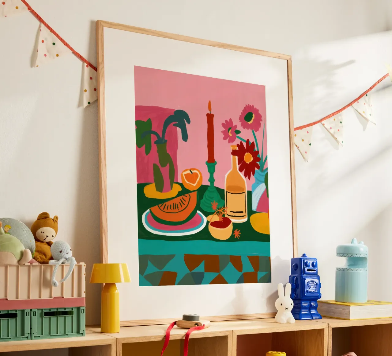 Serenata della cena cremisi poster con telaio in plastica da Bara Suara