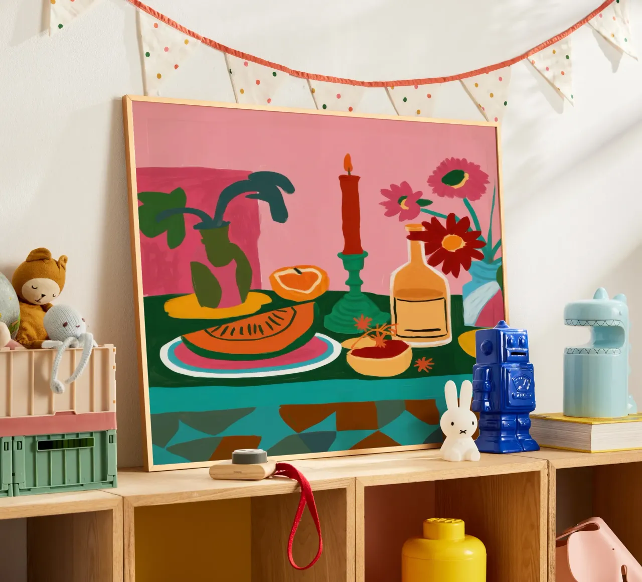 Serenata della cena cremisi poster con telaio in plastica da Bara Suara