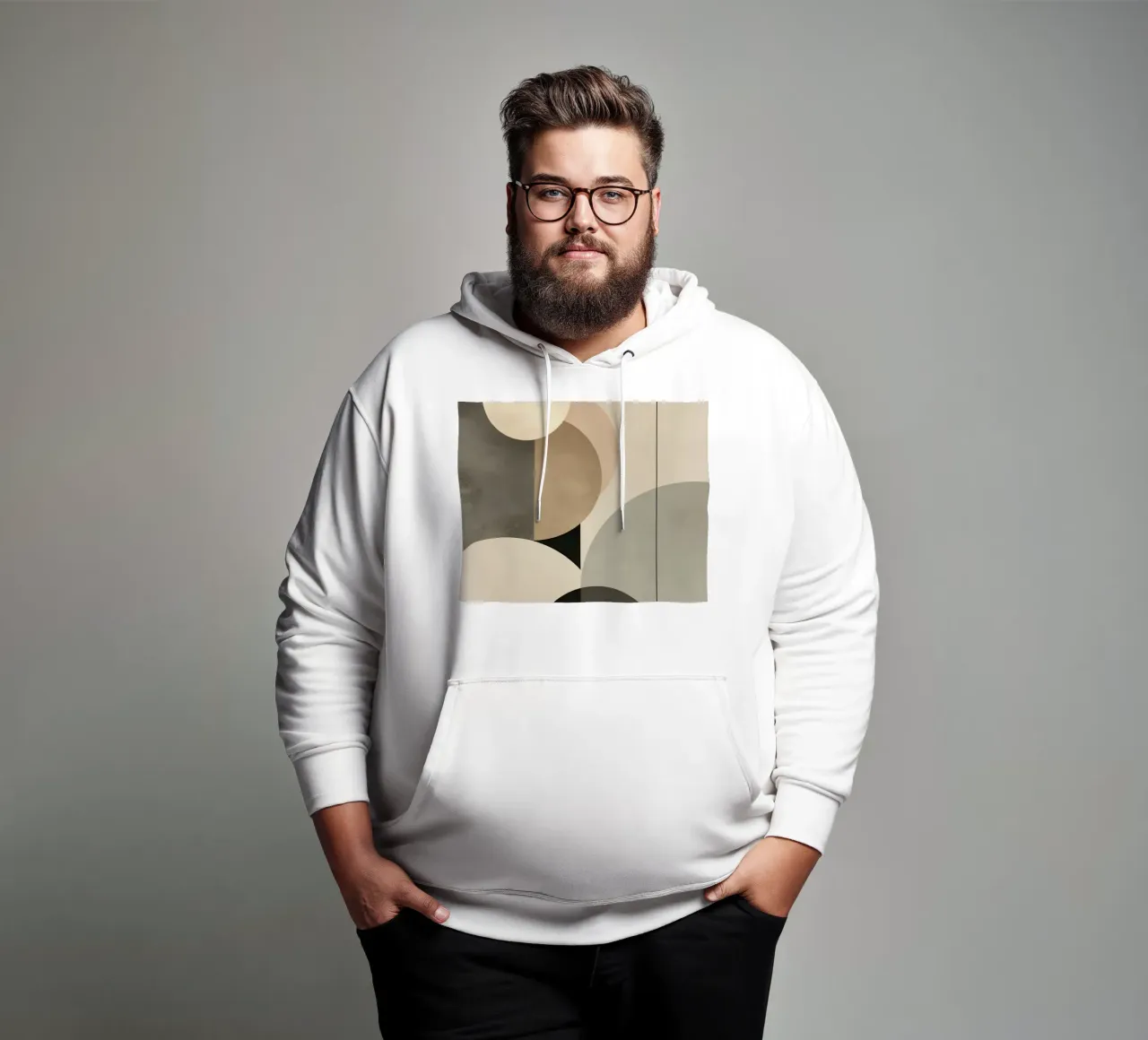 Composizione astratta di cerchi e forme geometriche felpa con cappuccio da DesignDoodle