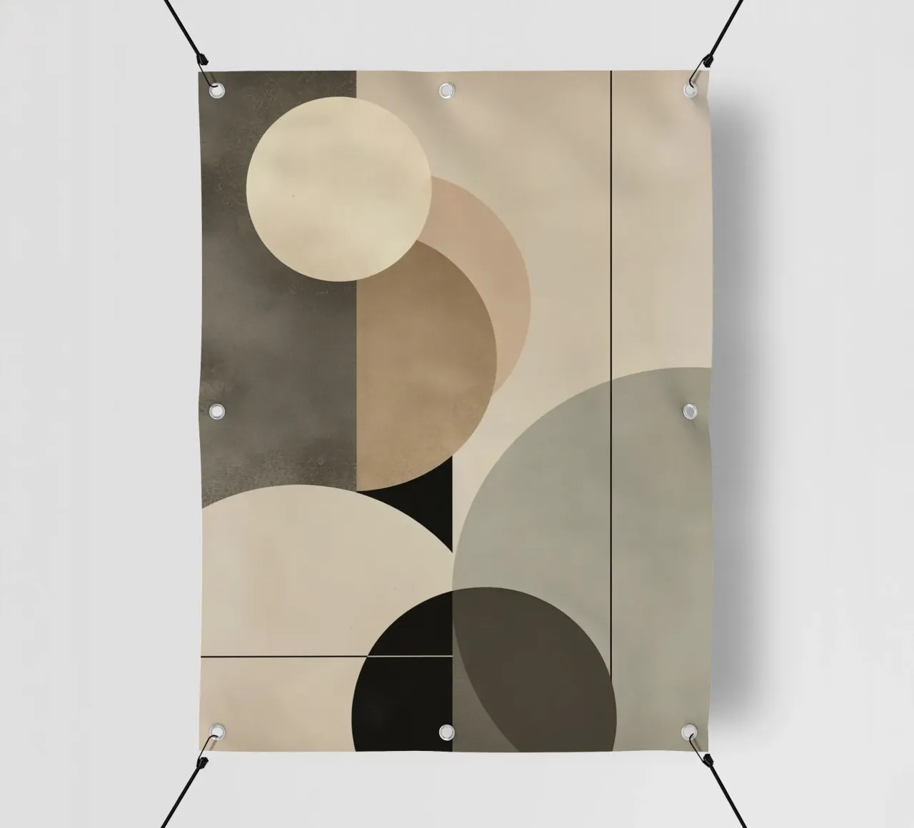 Composizione astratta di cerchi e forme geometriche telo in pvc da DesignDoodle