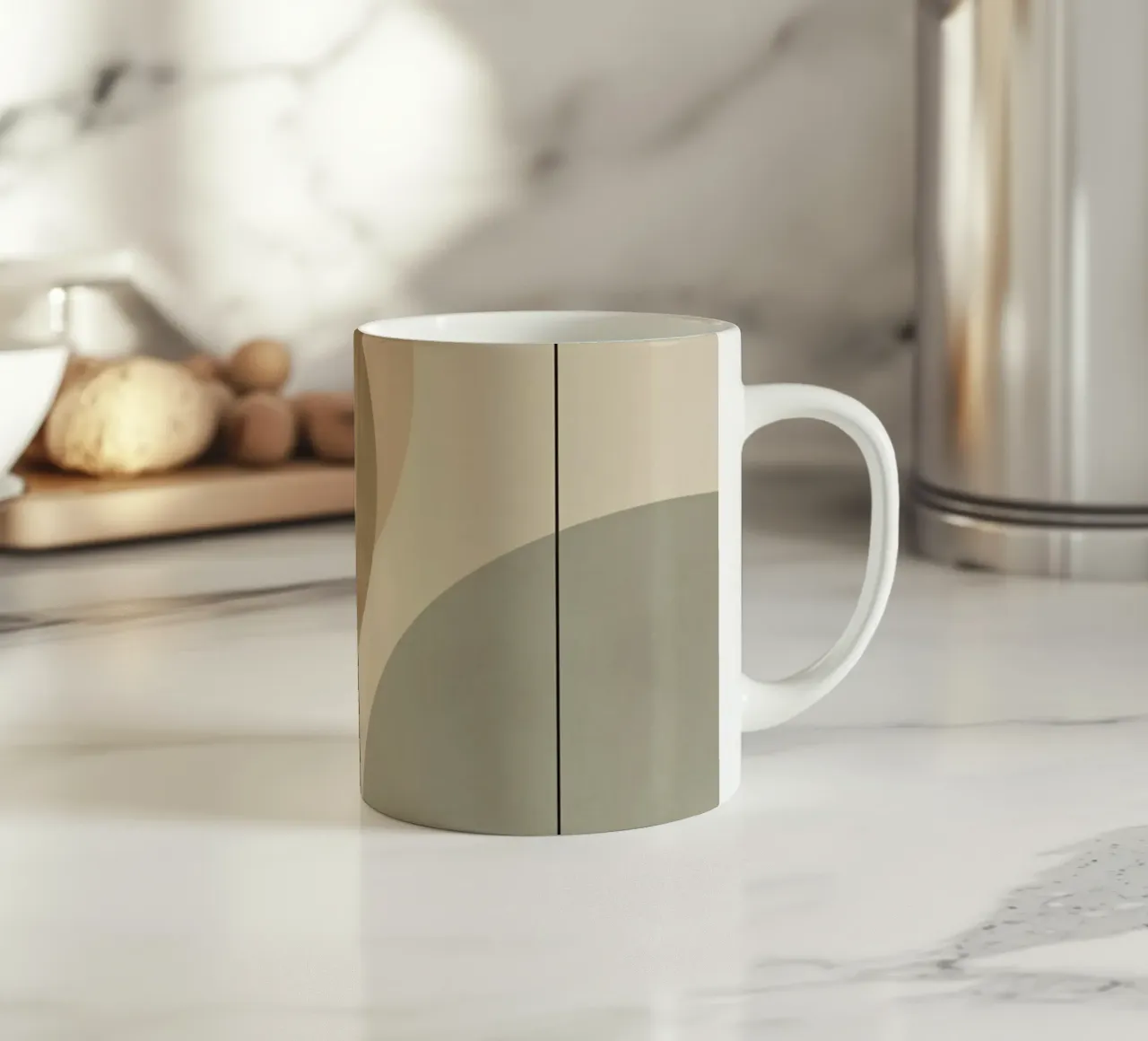 Composizione astratta di cerchi e forme geometriche tazza in ceramica da DesignDoodle