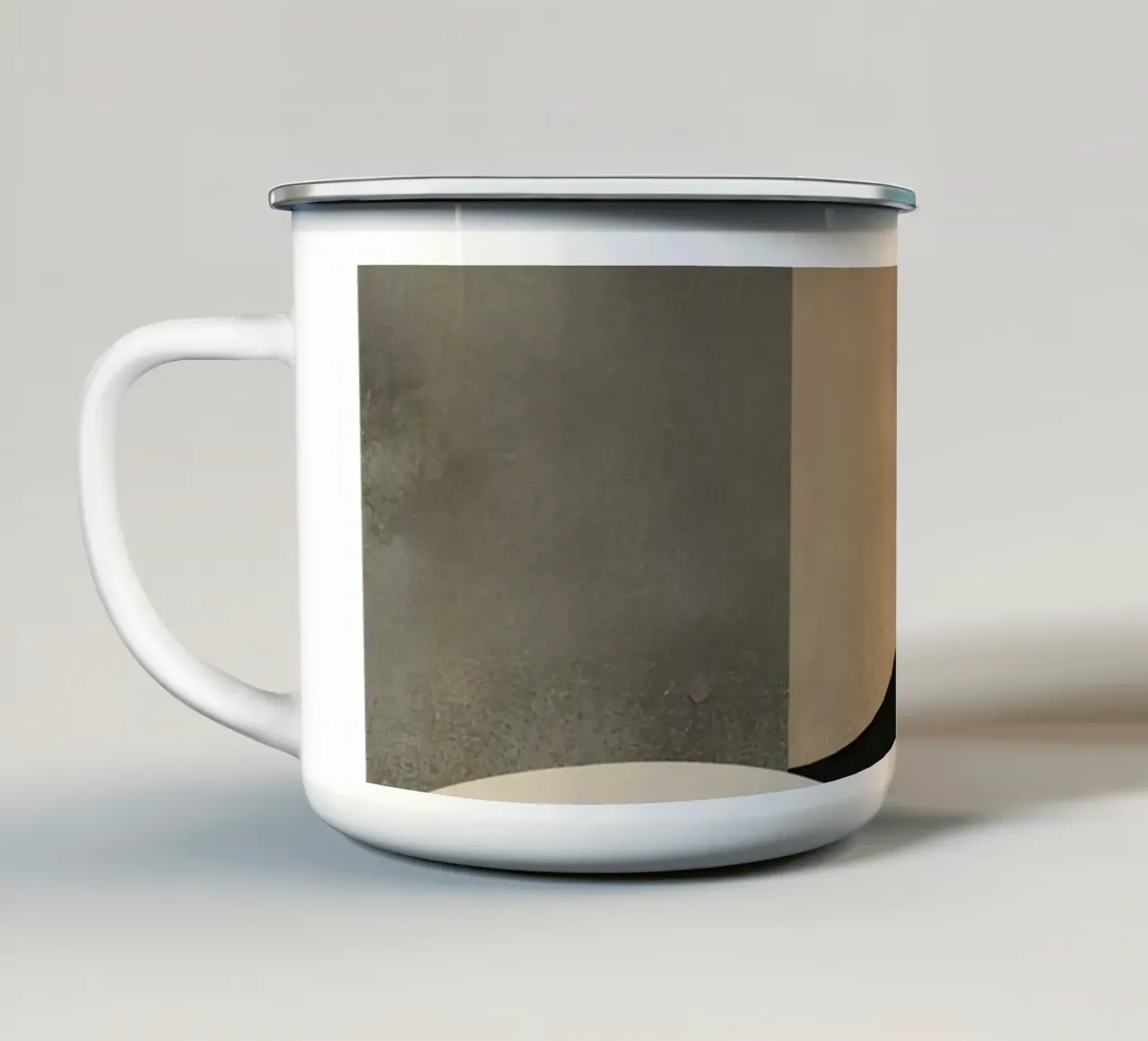Composizione astratta di cerchi e forme geometriche tazza in smalto da DesignDoodle