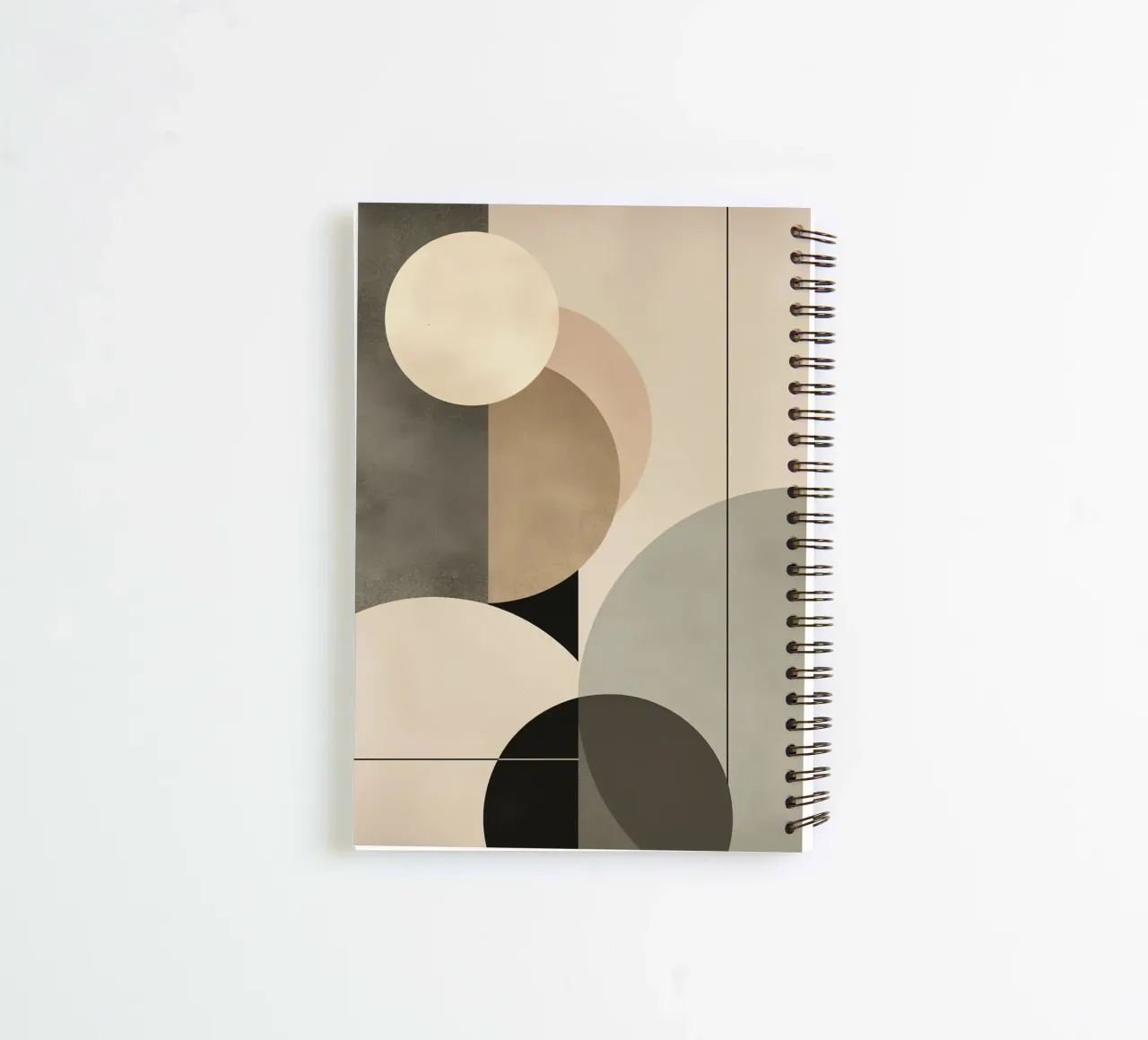 Abstract Composition of Circles and Geometric Shapes spiral notebook by DesignDoodle