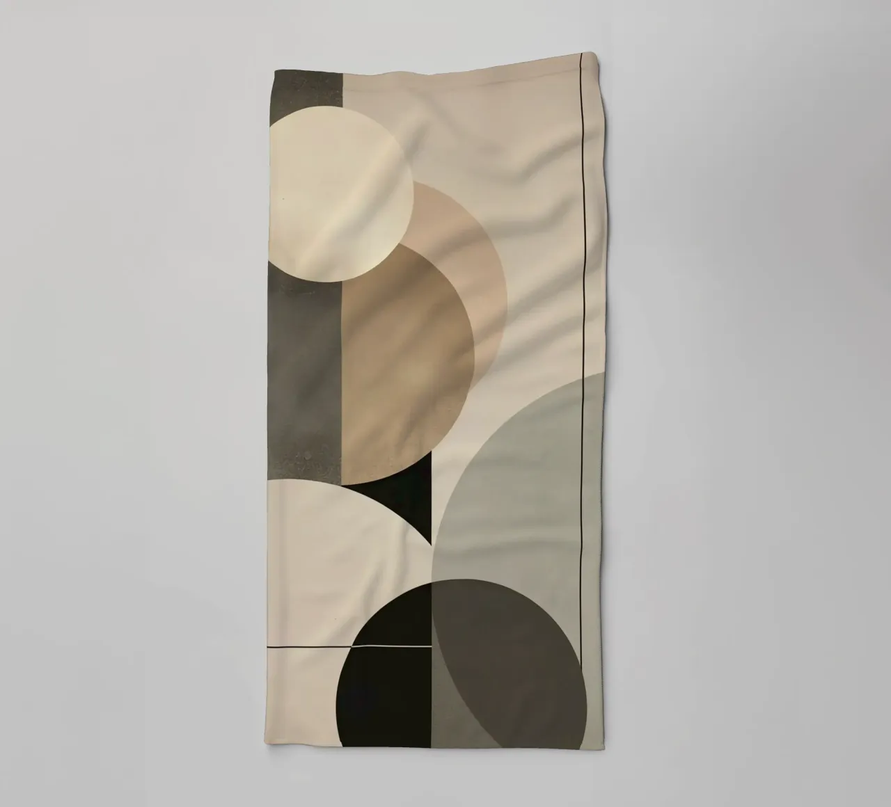 Abstract Composition of Circles and Geometric Shapes towel by DesignDoodle