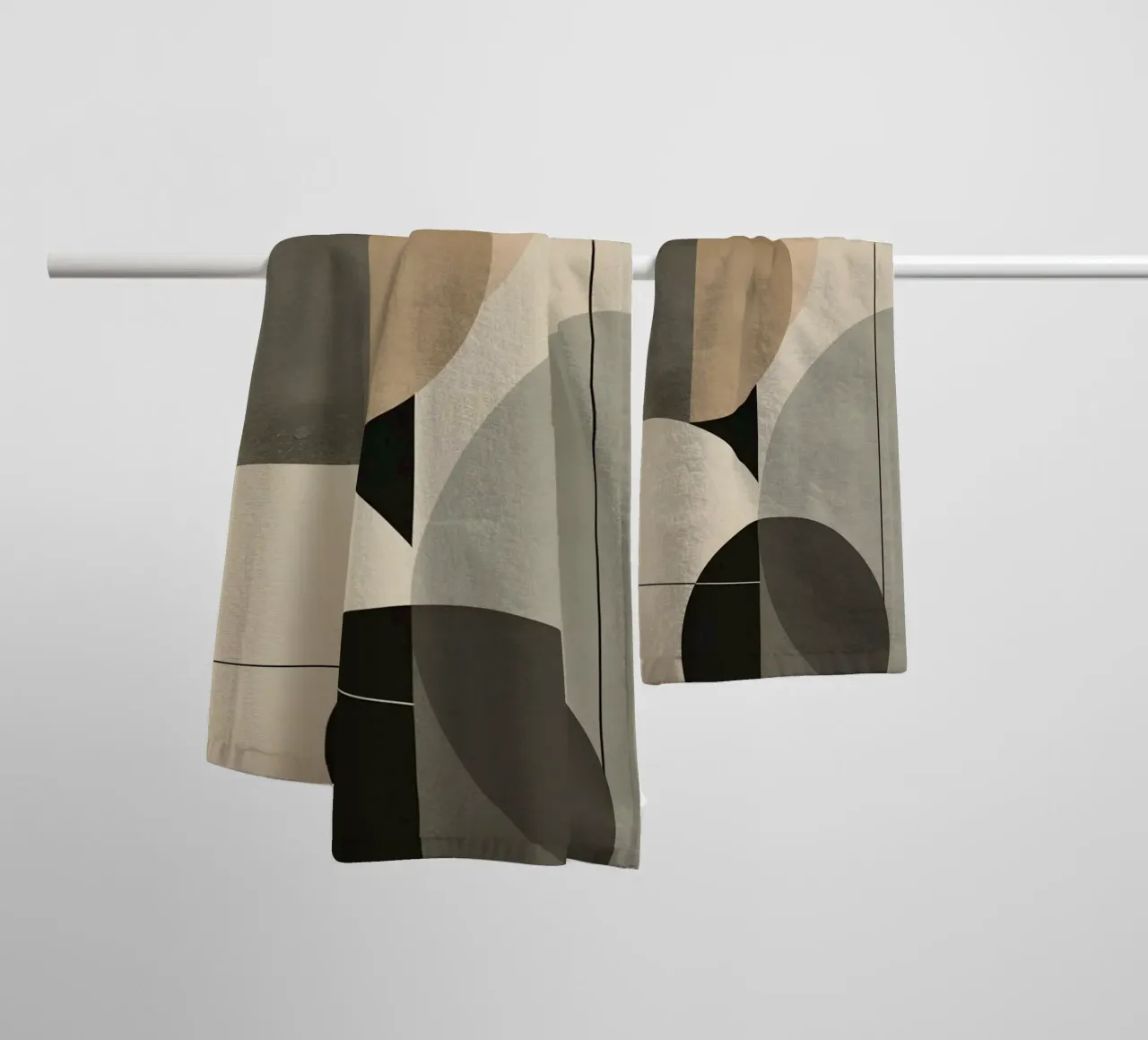Abstract Composition of Circles and Geometric Shapes towel by DesignDoodle