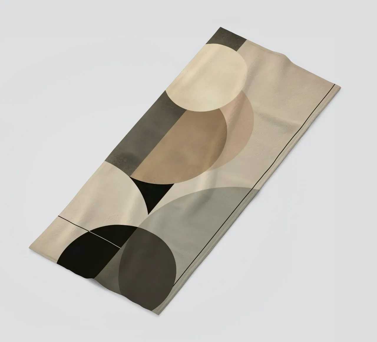 Composizione astratta di cerchi e forme geometriche telo mare da DesignDoodle