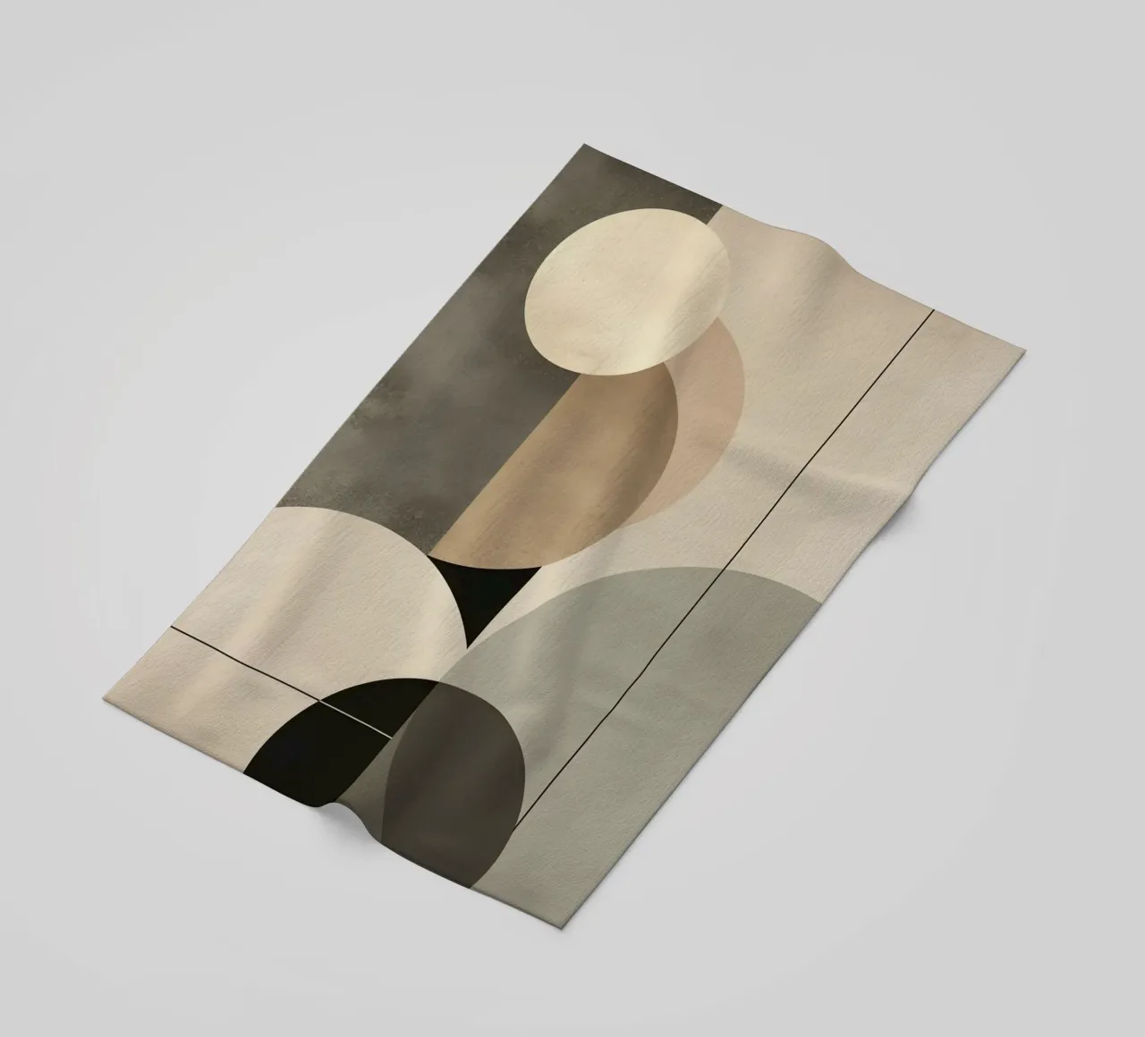 Composizione astratta di cerchi e forme geometriche telo mare da DesignDoodle