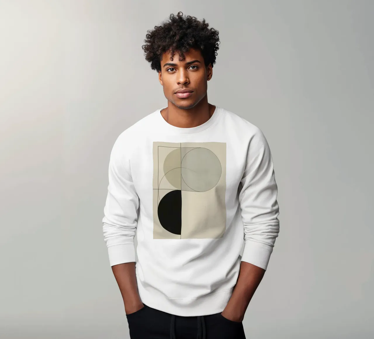 Abstract Composition of Circles Square and Lines sweatshirt by DesignDoodle