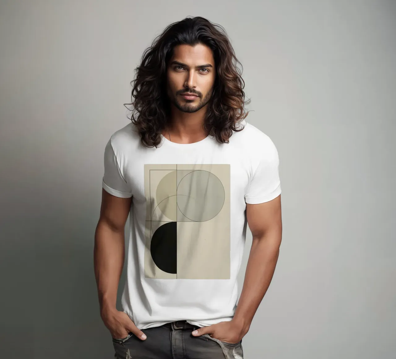 Abstract Composition of Circles Square and Lines t-shirt by DesignDoodle